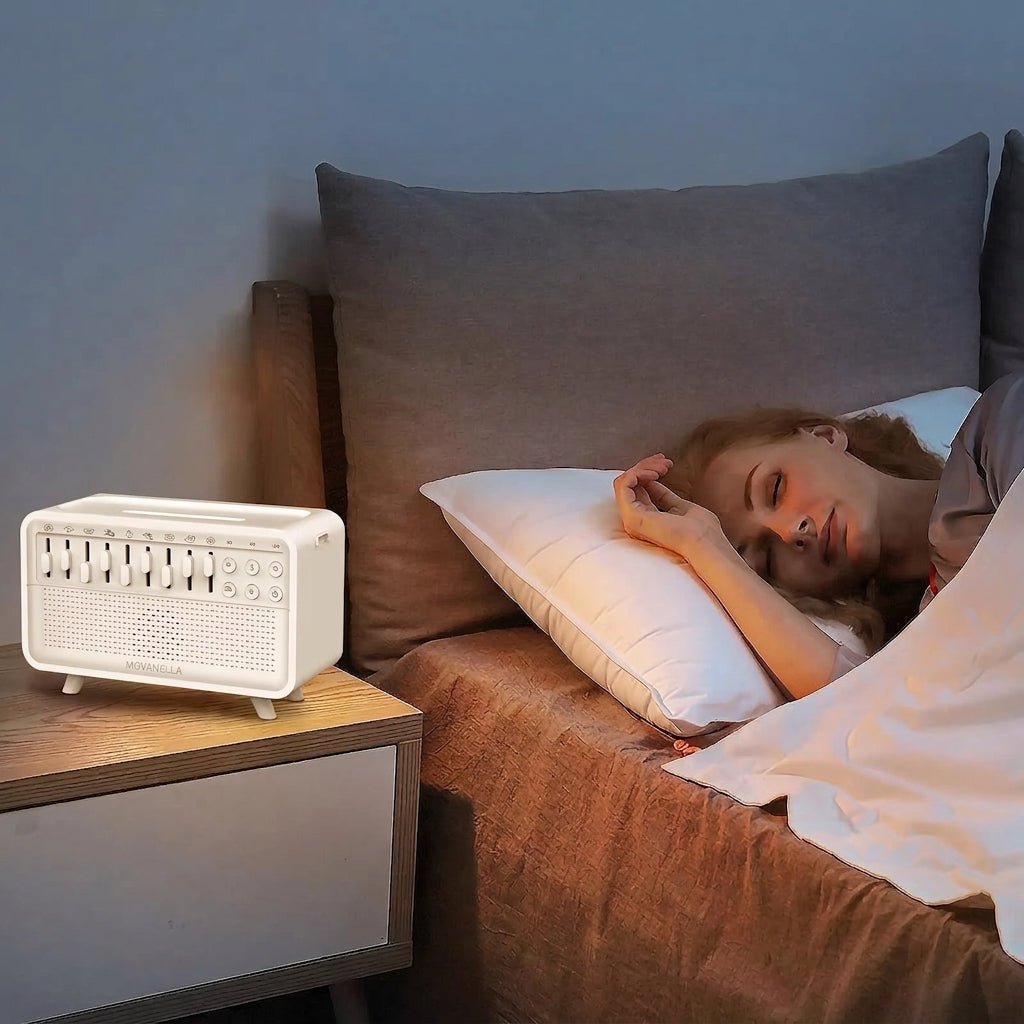 4 in 1 HIFI Bluetooth Speaker LED White Noise Speaker White Noise Sleep Aid Night Light Humidifier Machine with 8 Nature Sounds - Movanella