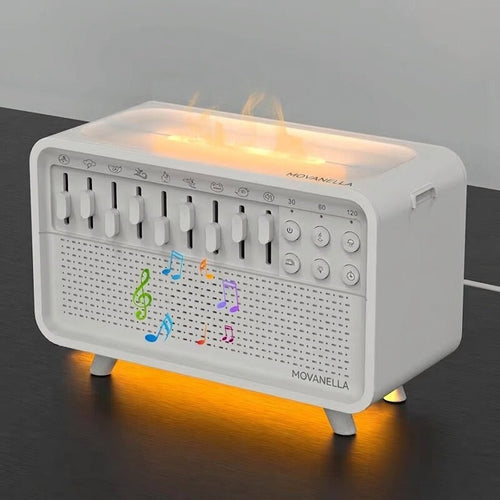 4 in 1 HIFI Bluetooth Speaker LED White Noise Speaker White Noise Sleep Aid Night Light Humidifier Machine with 8 Nature Sounds - Movanella