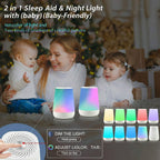 MBZ085 White Noise Machine Baby Sleep Sound Machine Colorful Night Lights 28 Soothing Sounds with 3.5mm Headphone Jack - Movanella
