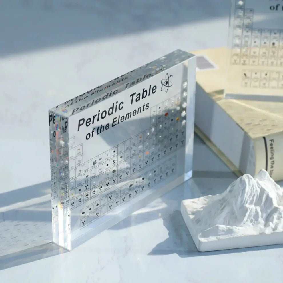 Periodic Table LED Display – Acrylic Panel with Real Element Samples - Movanella